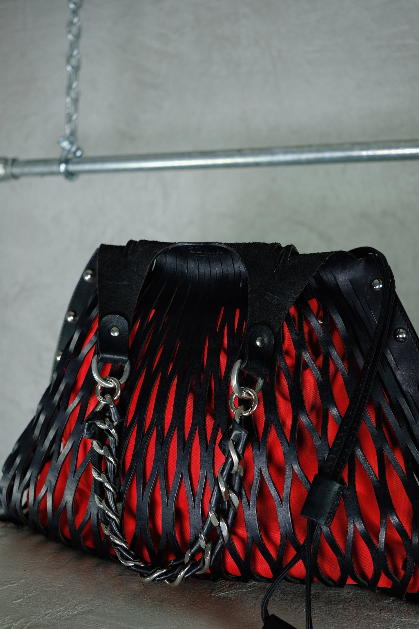 Sonia by Sonia Rykiel Studded Cut-Out Leather Shoulder Bag (circa 2010)