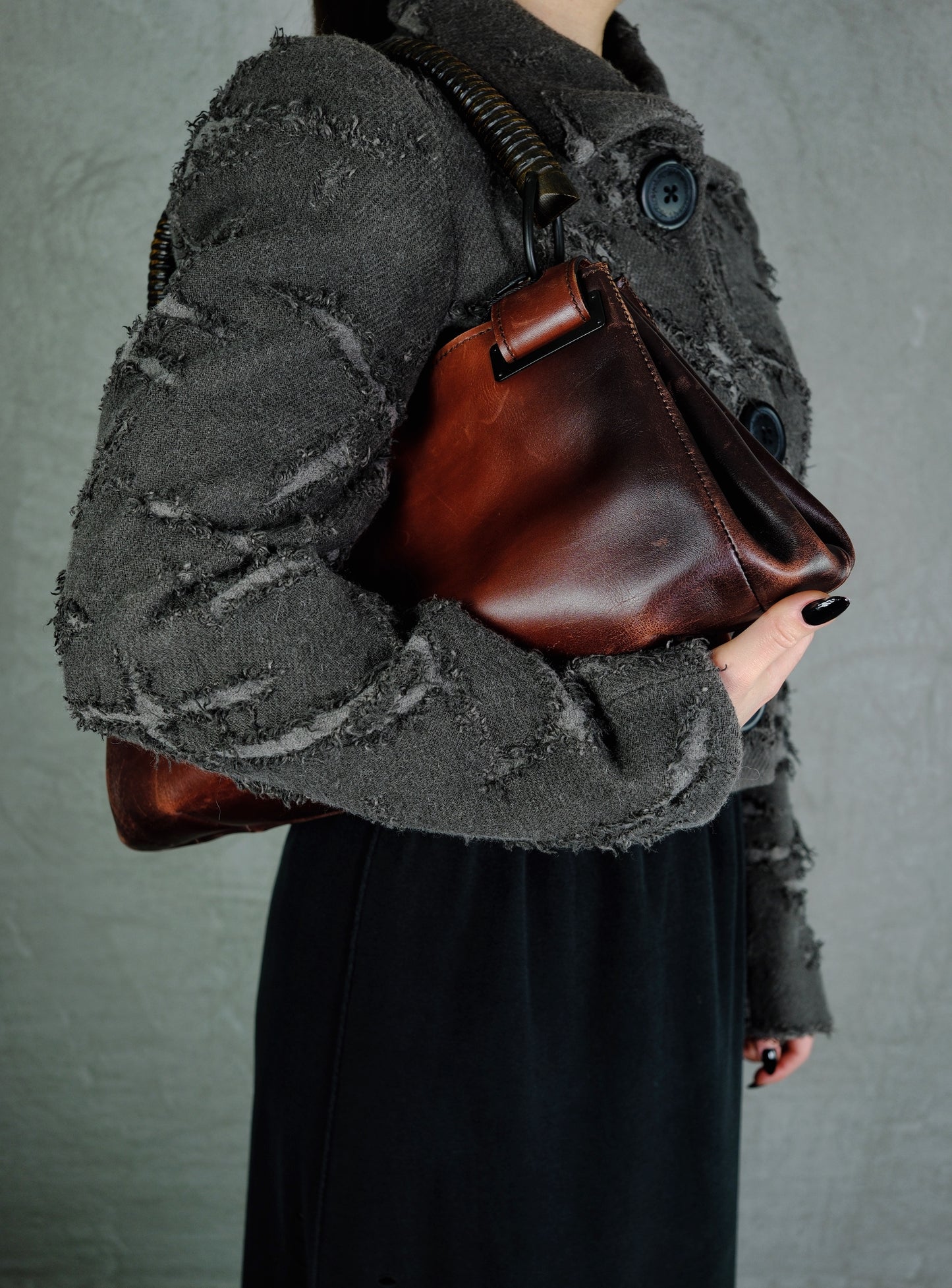 Gucci Structured Oxblood Leather Handbag – Tom Ford Era (circa 1998–2003)