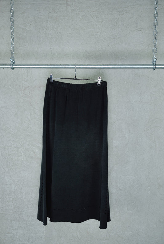 Issey Miyake High-waist Midi Skirt with Elastic Waistband
