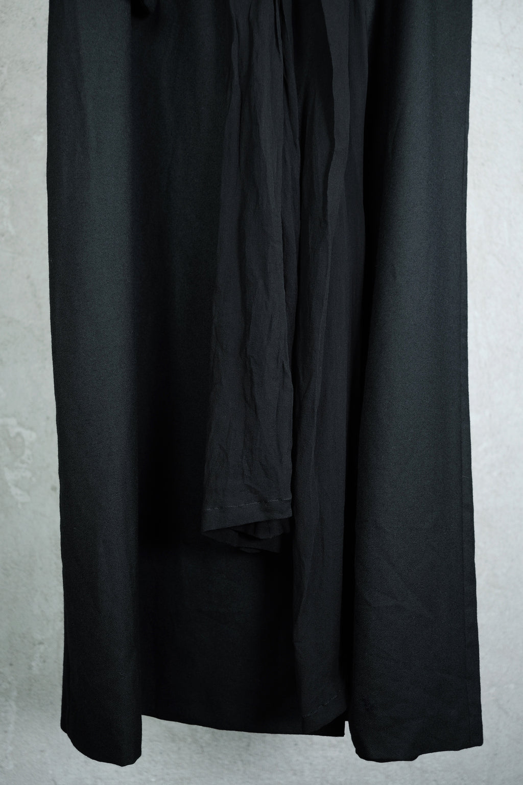 Yohji Yamamoto Wool Skirt with Integrated Silk Scarf