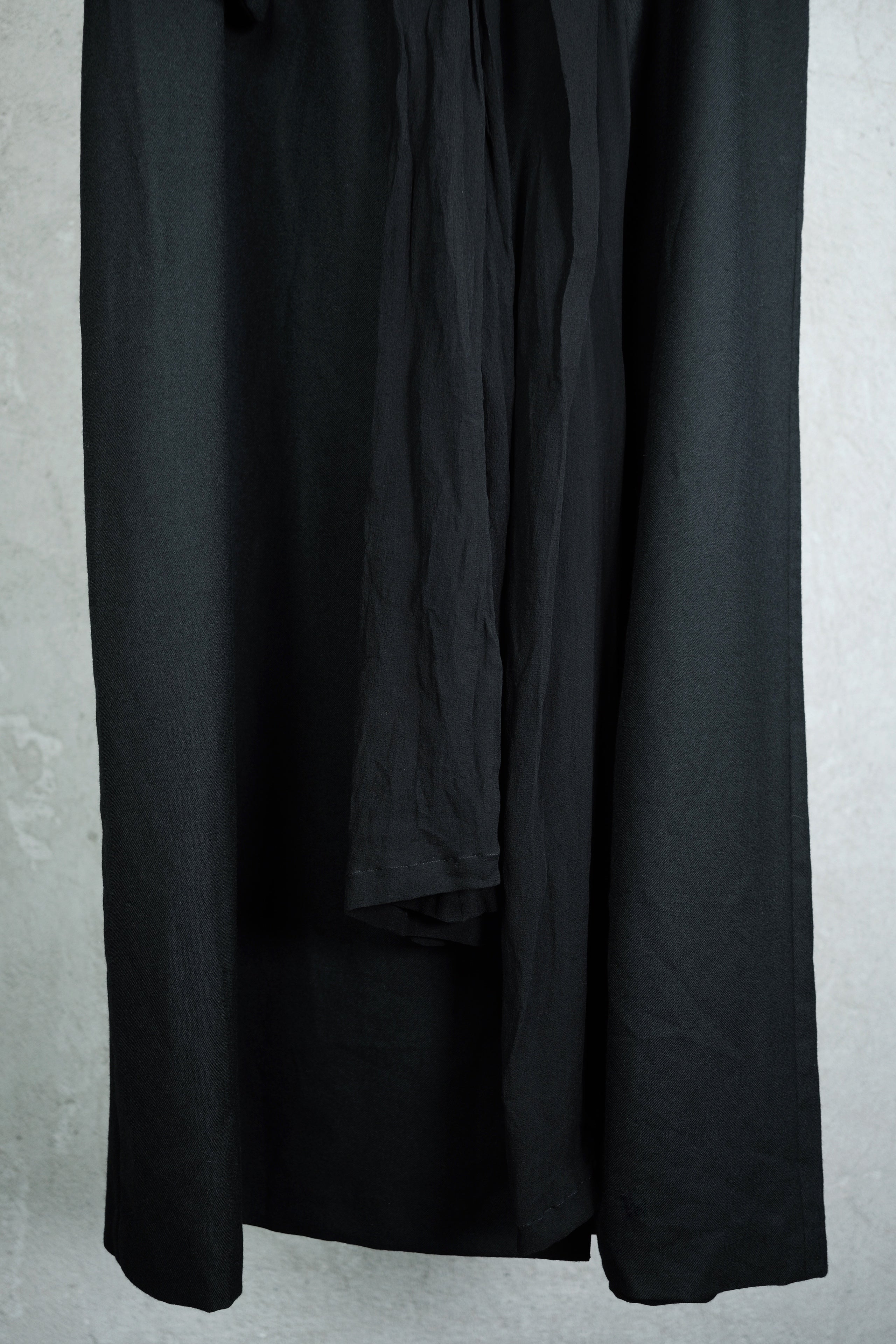 Yohji Yamamoto Wool Skirt with Integrated Silk Scarf