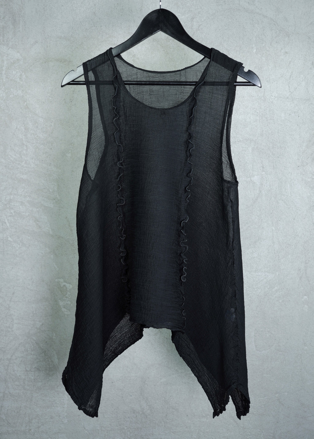 Issey Miyake Asymmetric Textured Layered Top