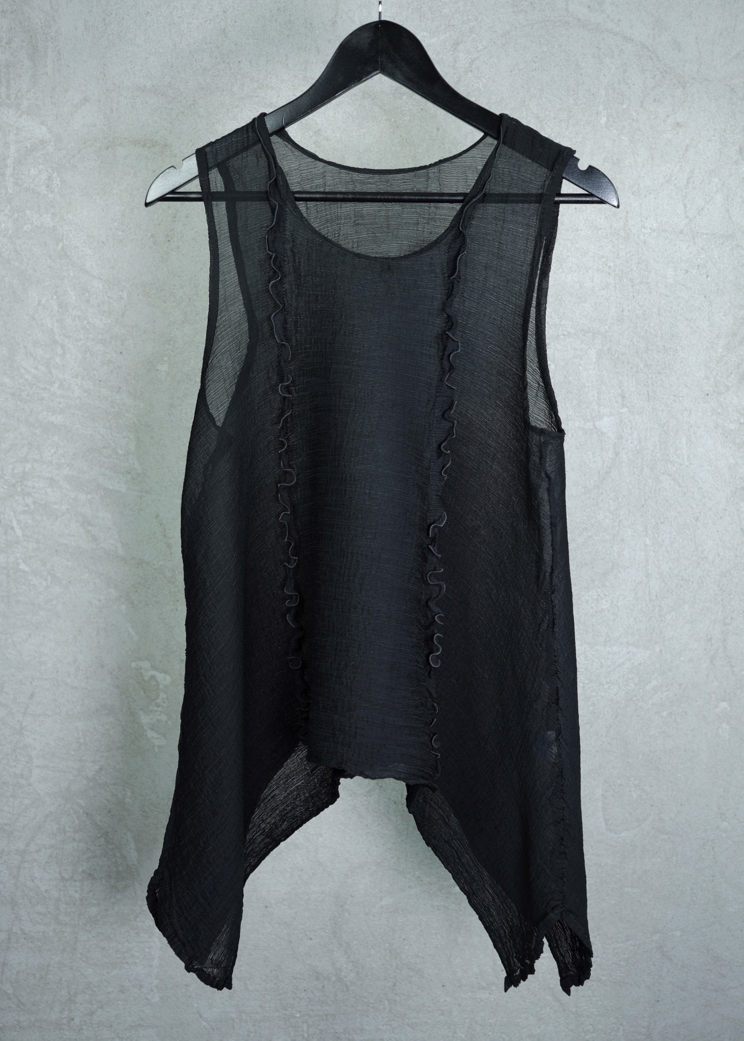 Issey Miyake Asymmetric Textured Layered Top