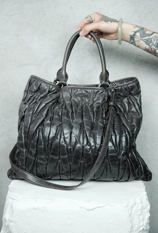 Miu Miu Matelassé Leather Tote Bag