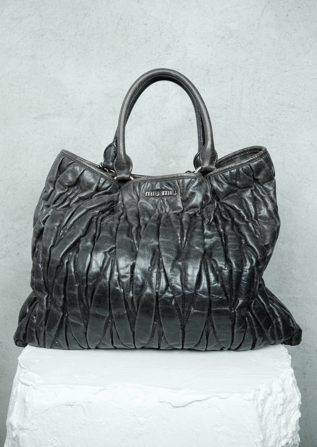 Miu Miu Matelassé Leather Tote Bag
