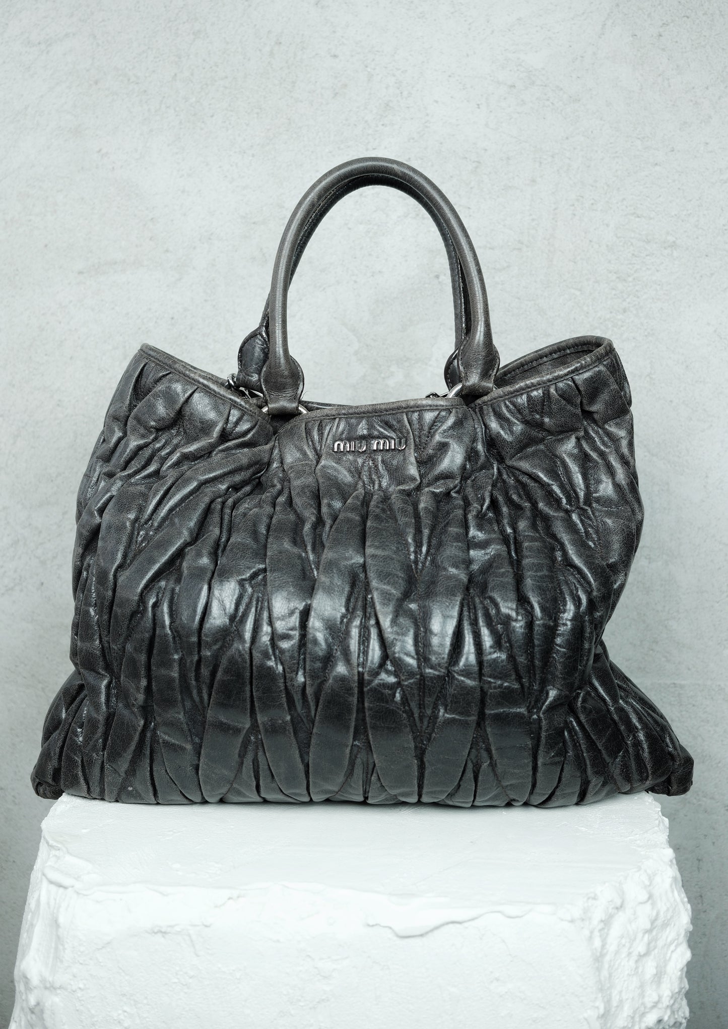 Miu Miu Matelassé Leather Tote Bag
