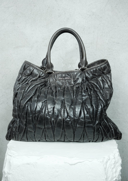 Miu Miu Matelassé Leather Tote Bag