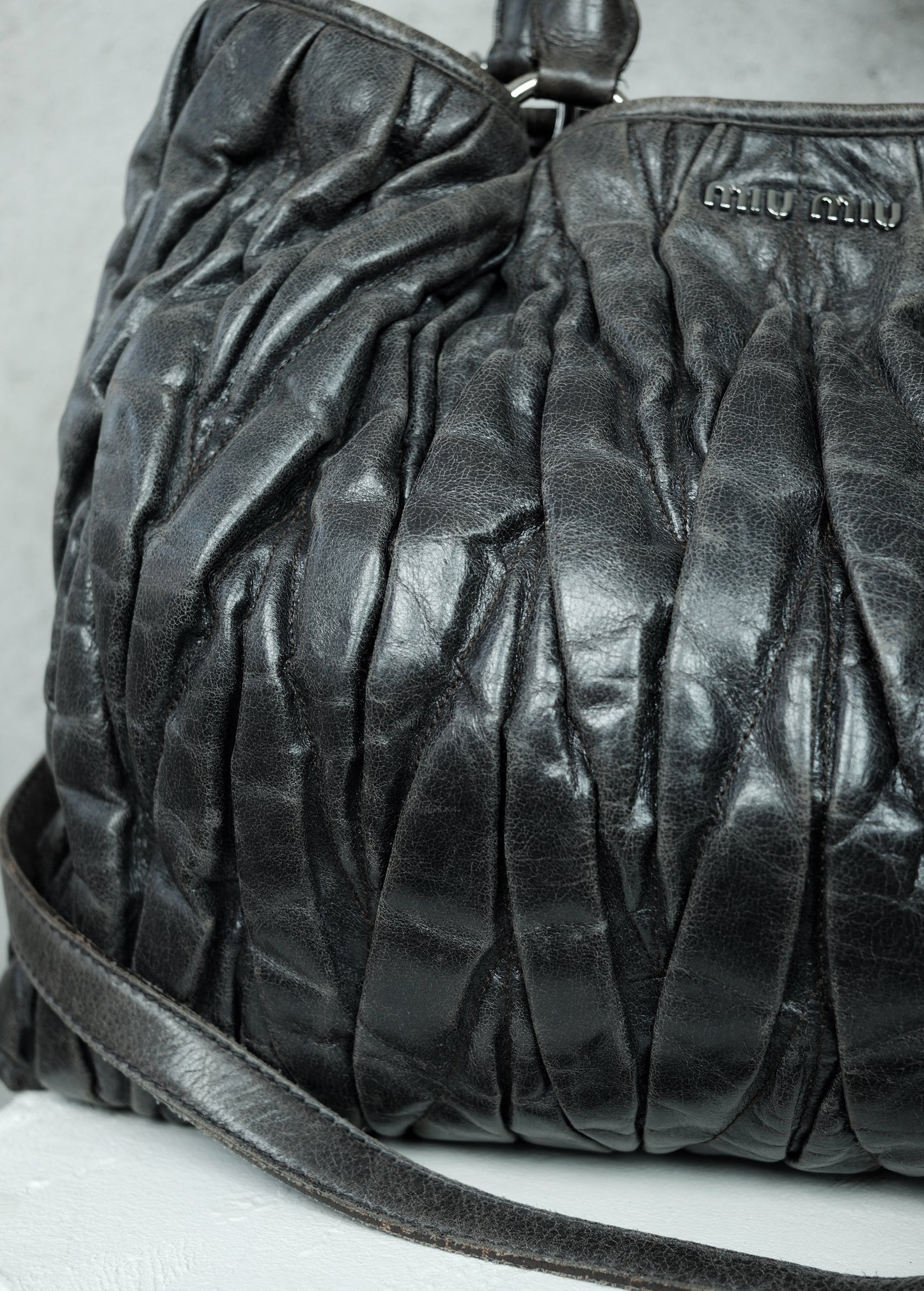 Miu Miu Matelassé Leather Tote Bag