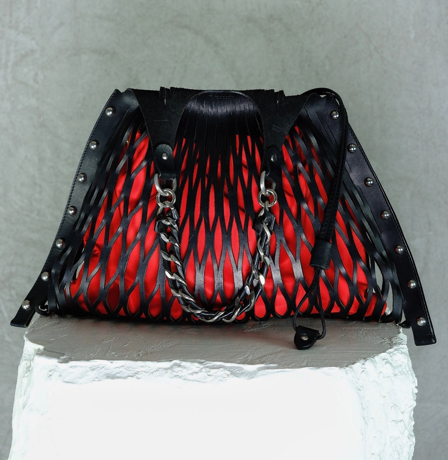 Sonia by Sonia Rykiel Studded Cut-Out Leather Shoulder Bag (circa 2010)