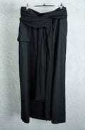 Yohji Yamamoto Wool Skirt with Integrated Silk Scarf