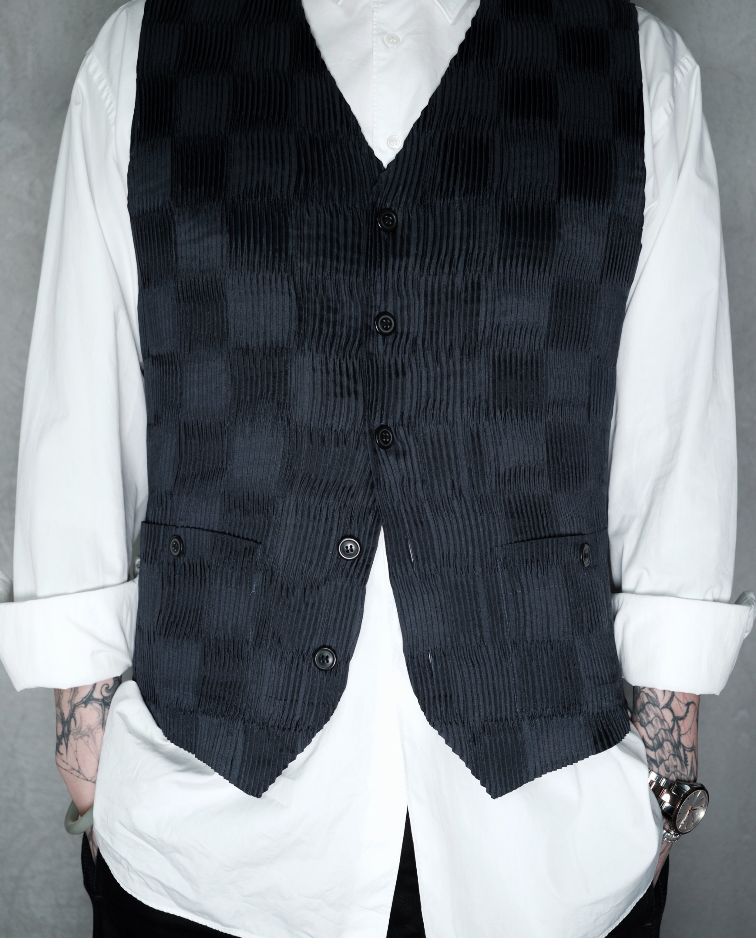 Issey Miyake plissé vest