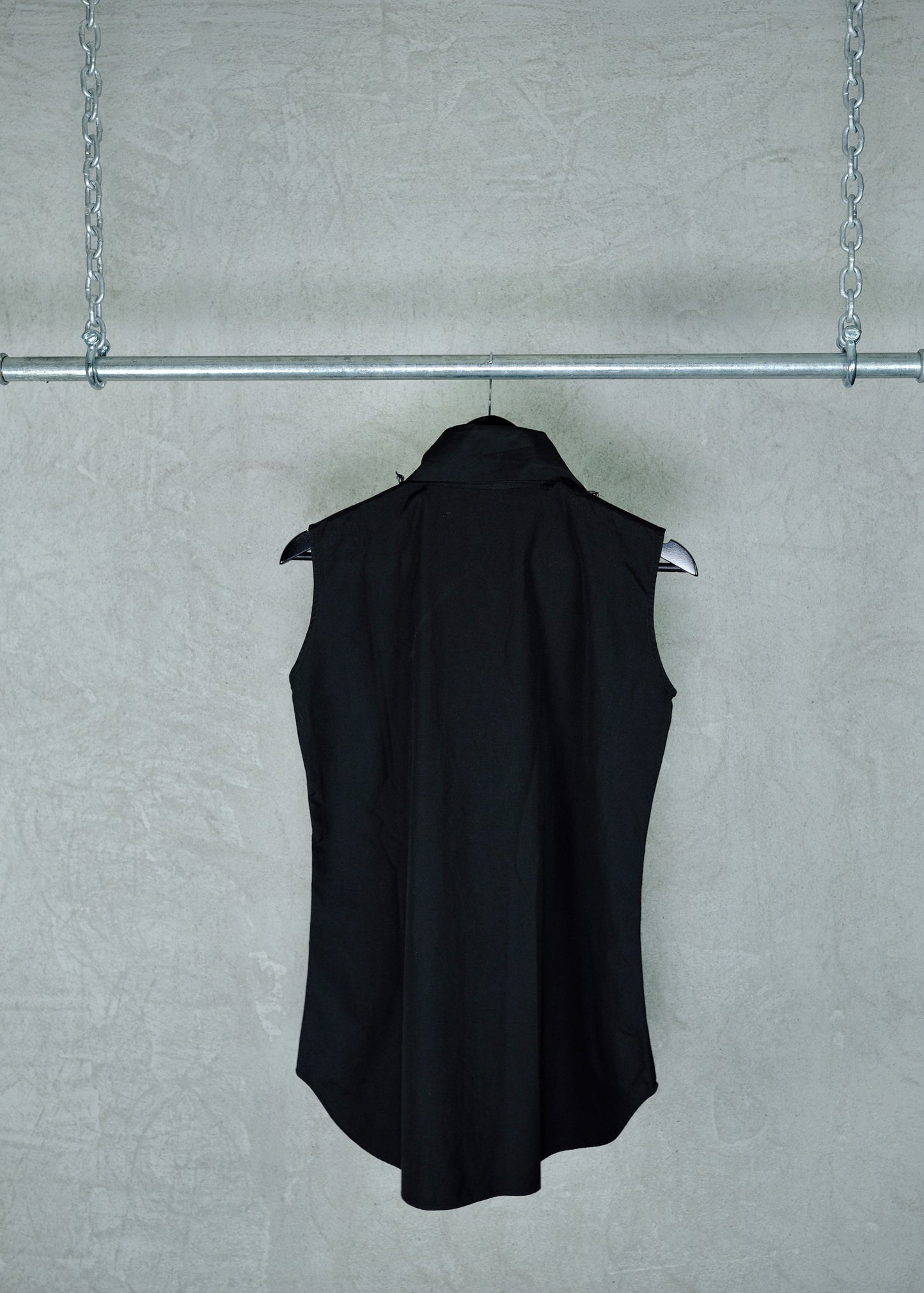 Yohji Yamamoto Black Sleeveless Shirt from Spring/Summer 2000s
