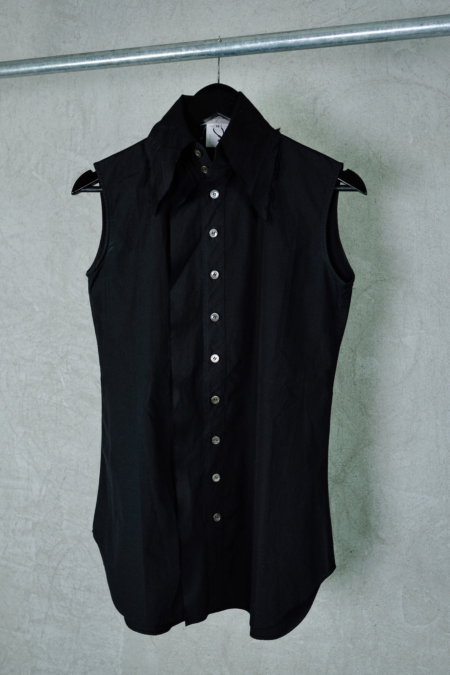 Yohji Yamamoto Black Sleeveless Shirt from Spring/Summer 2000s