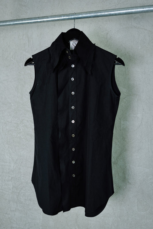 Yohji Yamamoto Black Sleeveless Shirt from Spring/Summer 2000s