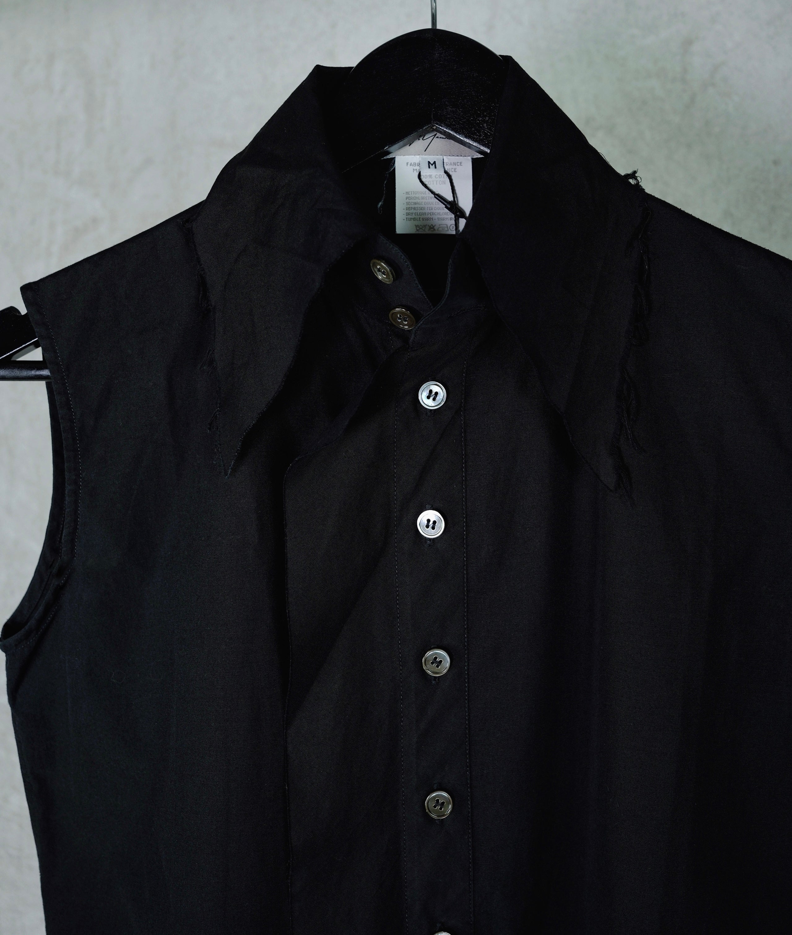 Yohji Yamamoto Black Sleeveless Shirt from Spring/Summer 2000s