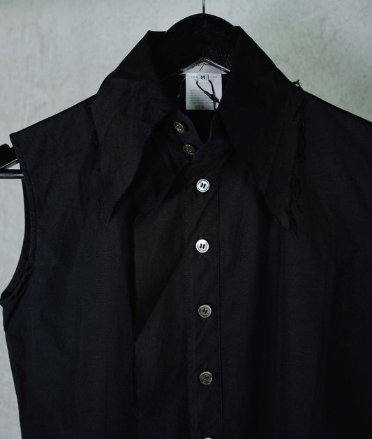 Yohji Yamamoto Black Sleeveless Shirt from Spring/Summer 2000s