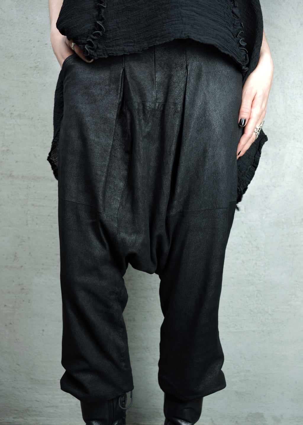 Rick Owens LIMO FW11 Leather Drop-Crotch Trousers