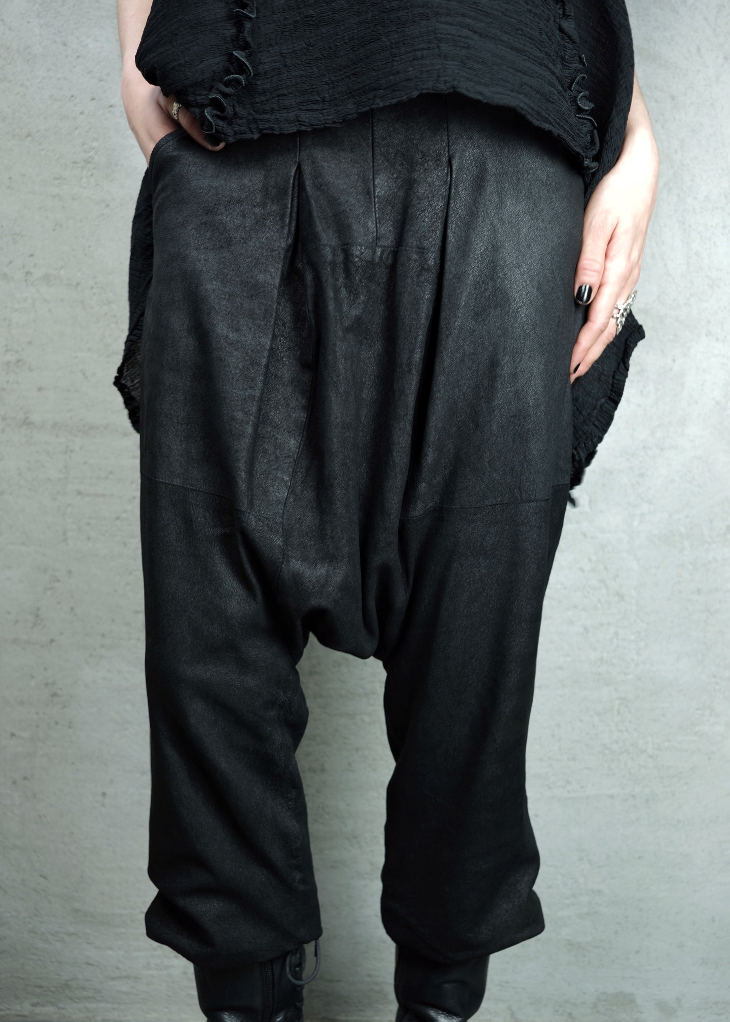 Rick Owens LIMO FW11 Leather Drop-Crotch Trousers