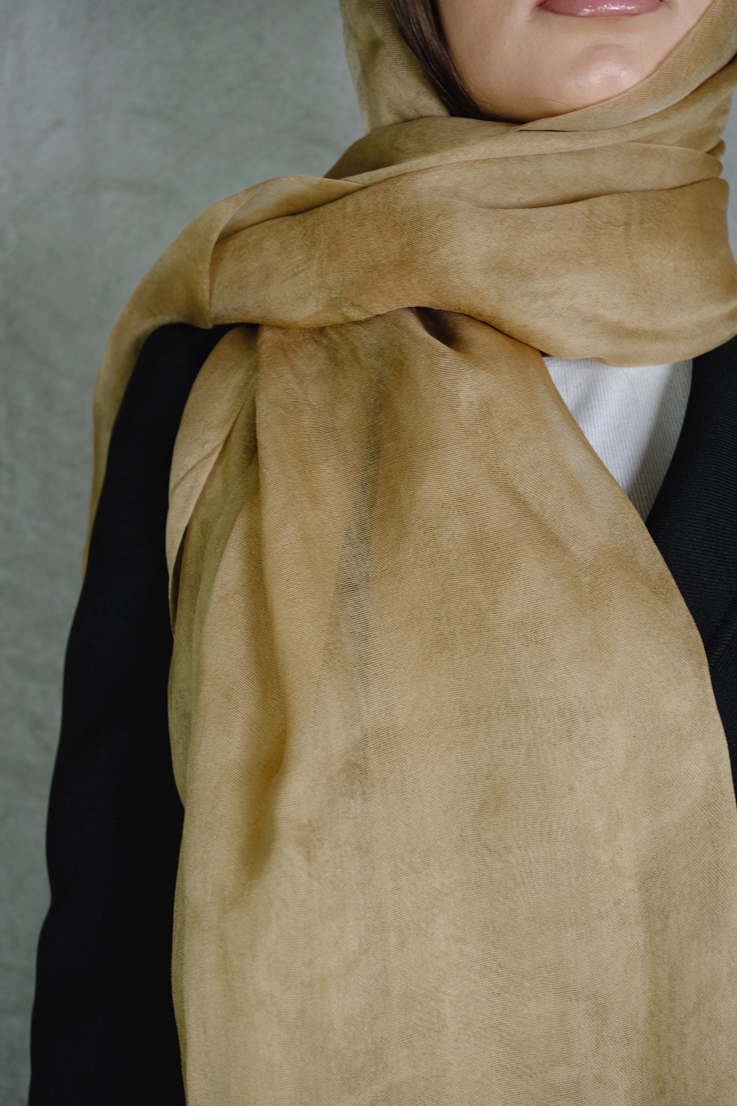 Issey Miyake Silk Scarf – Light Brown Made in Japan (1990s)