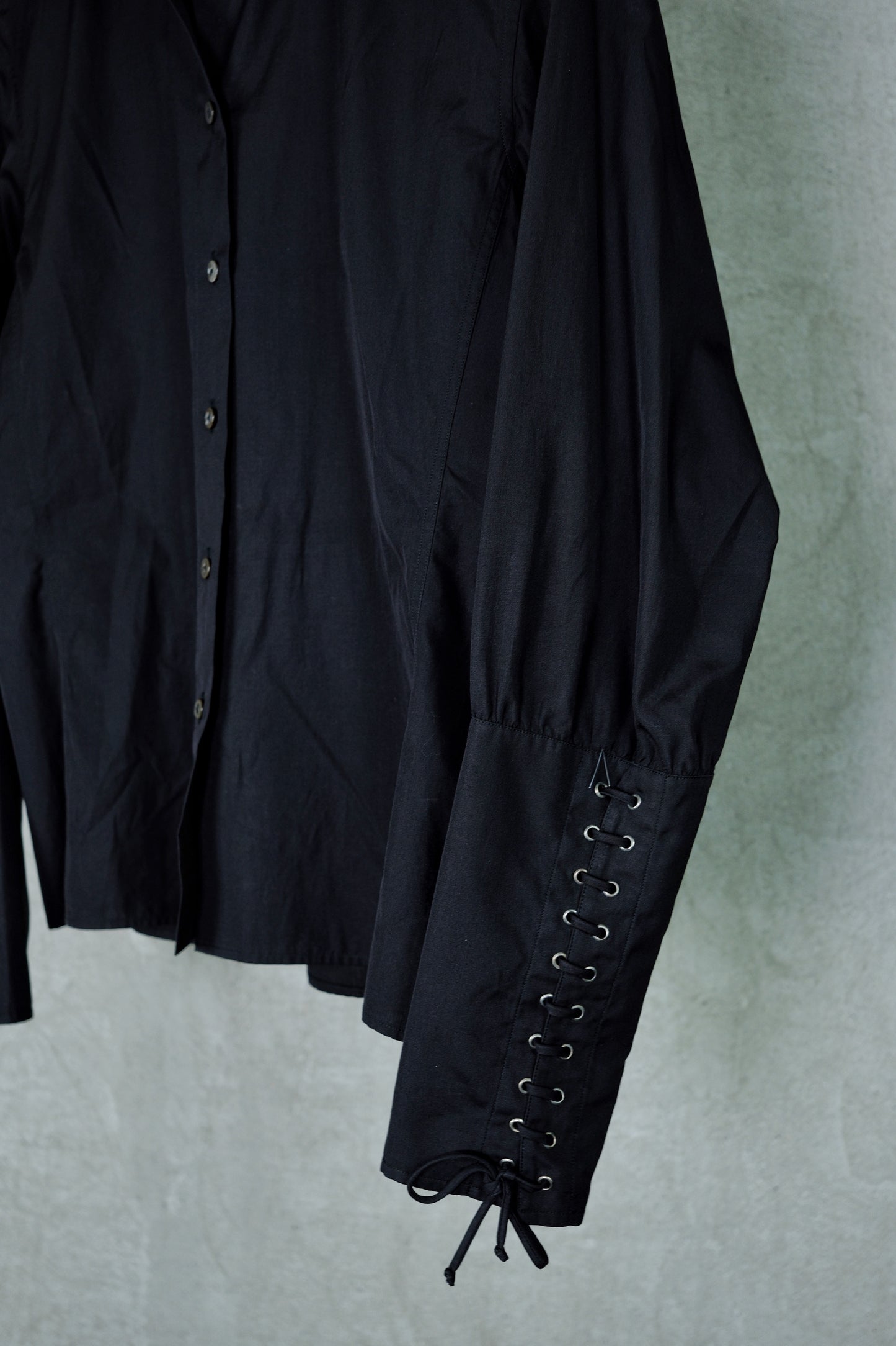 Yves Saint Laurent Rive Gauche Black Lace-Detail Shirt (Hedi Slimane Era, 2000)