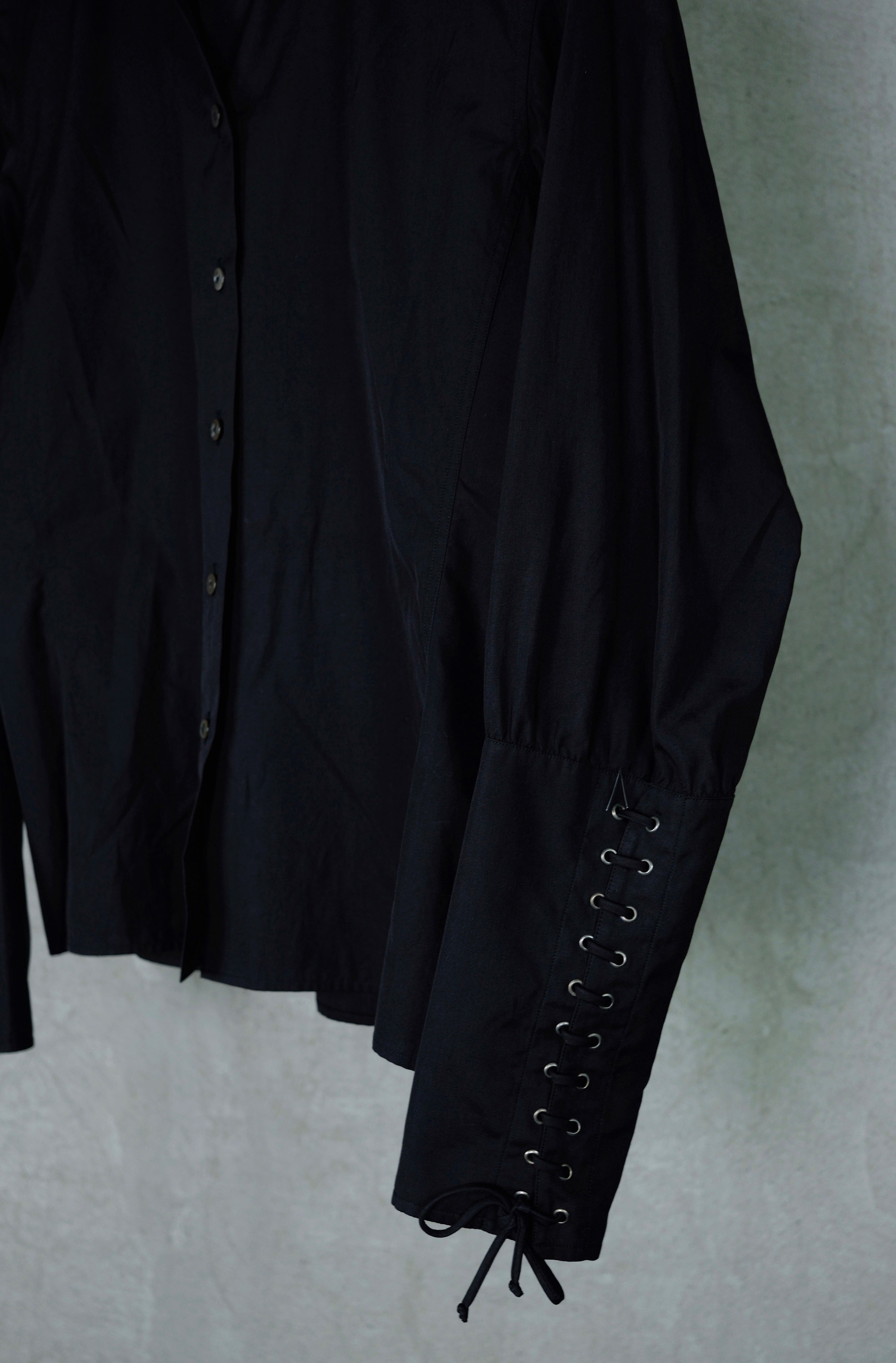 Yves Saint Laurent Rive Gauche Black Lace-Detail Shirt