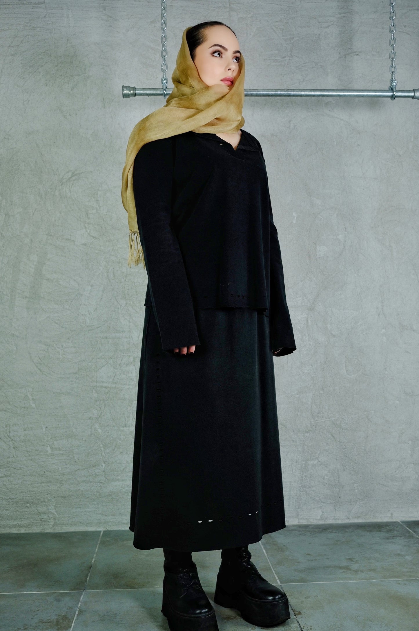 Issey Miyake Structured Long-sleeve Top with Cut-out perforated Detailing