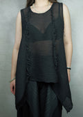 Issey Miyake Asymmetric Textured Layered Top