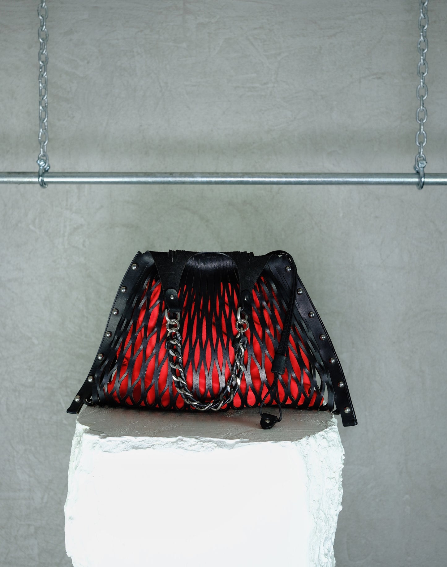 Sonia by Sonia Rykiel Studded Cut-Out Leather Shoulder Bag (circa 2010)