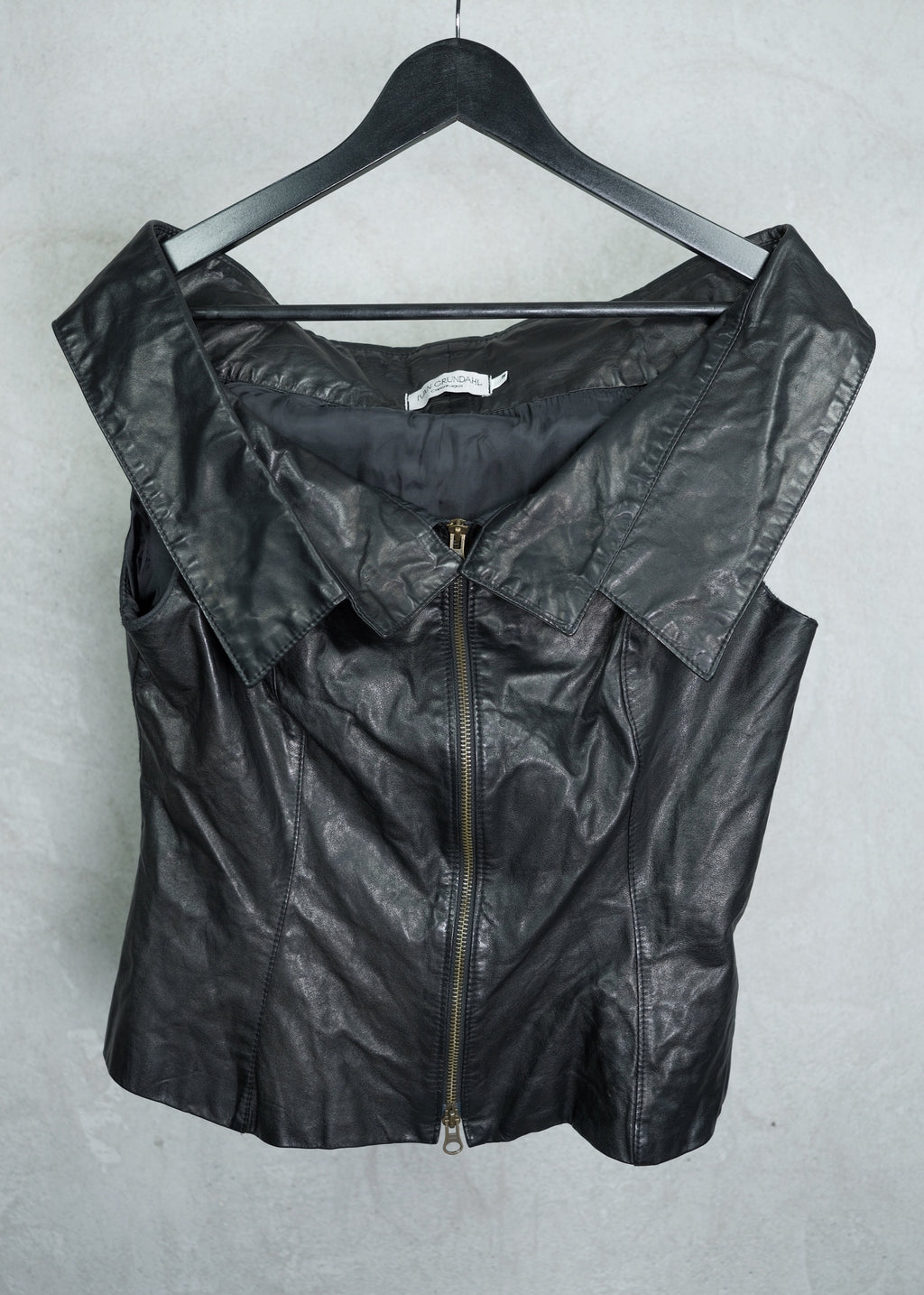 Ivan Grundahl Oversized Collar Calf Leather Vest