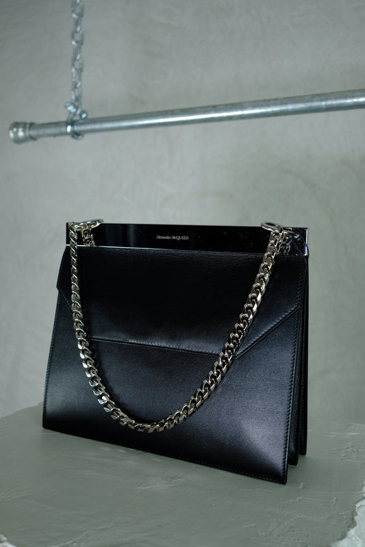 Alexander McQueen Black Leather Chain Bag