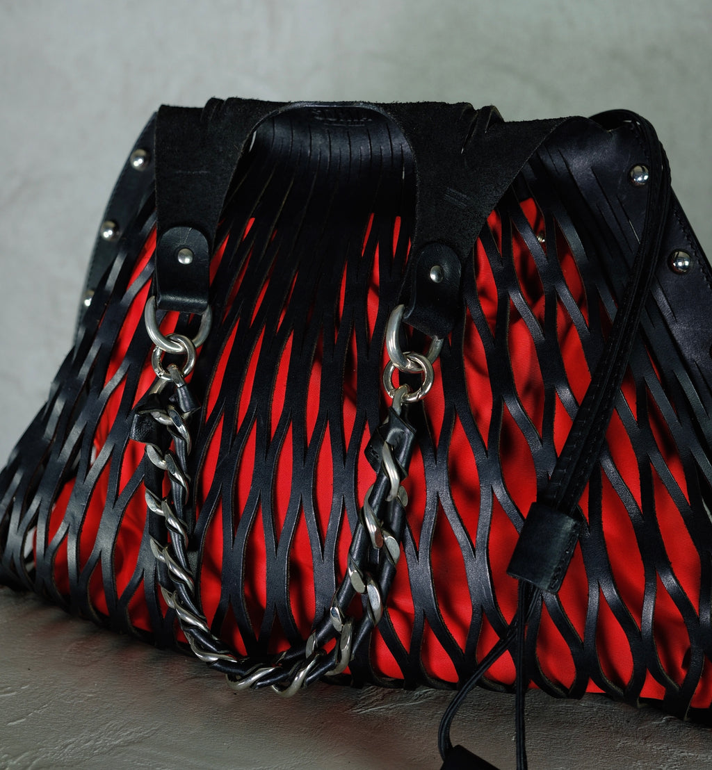 Sonia by Sonia Rykiel Studded Cut-Out Leather Shoulder Bag (circa 2010)