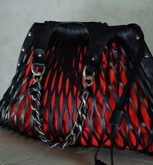 Sonia by Sonia Rykiel Studded Cut-Out Leather Shoulder Bag (circa 2010)