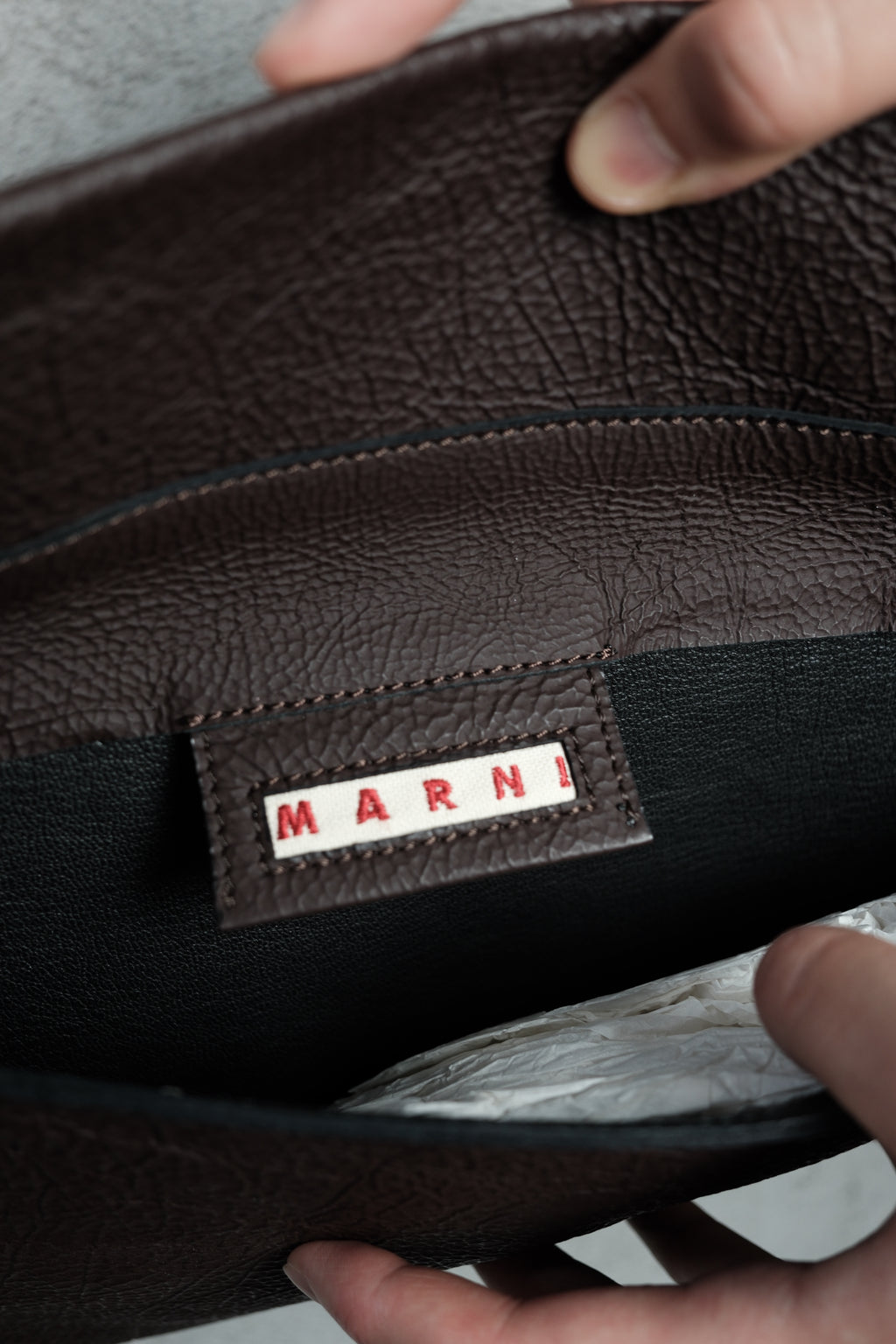 Marni Vintage Leather Pochette – Warm Brown (2000s)