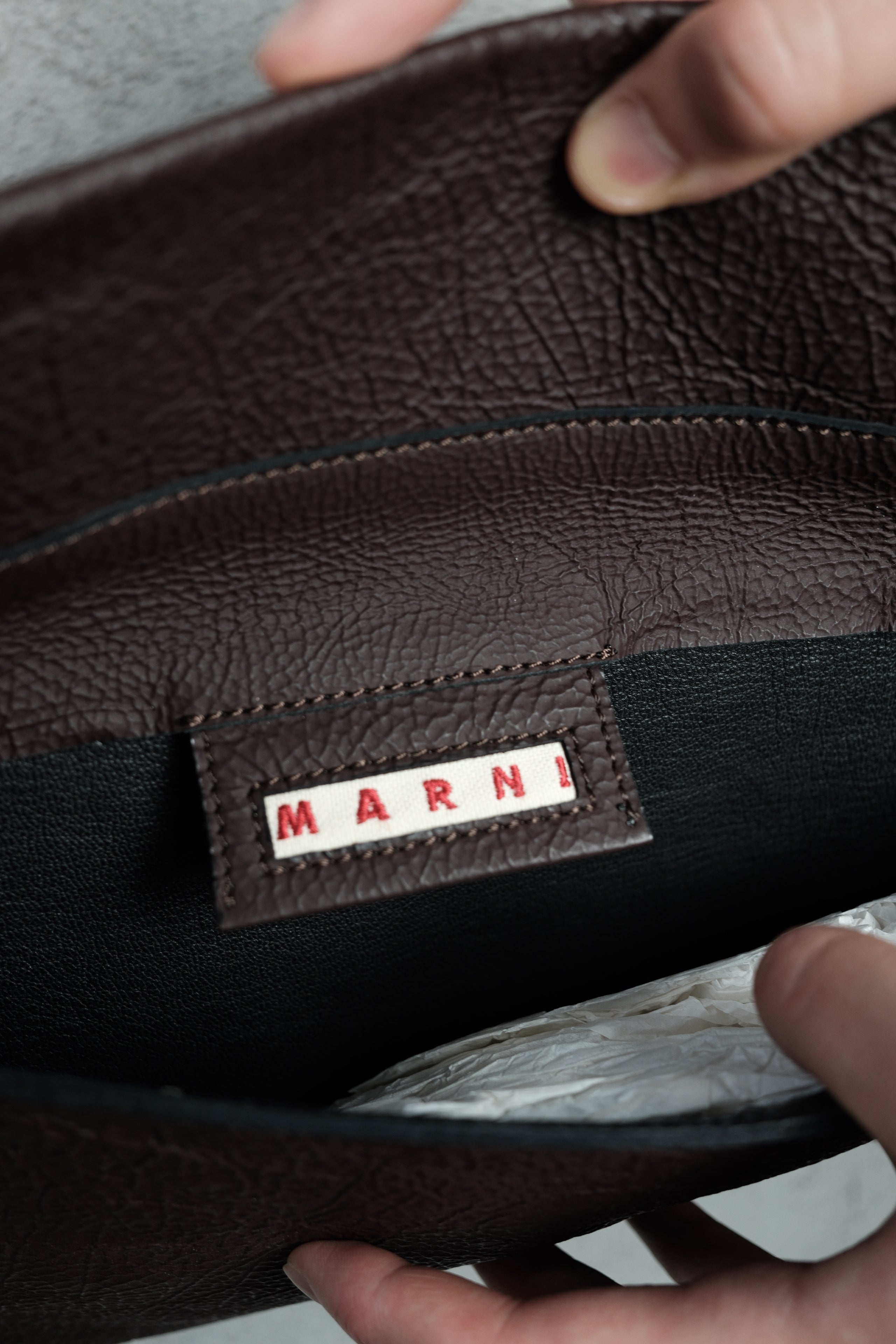 Marni Vintage Leather Pochette – Warm Brown (2000s)