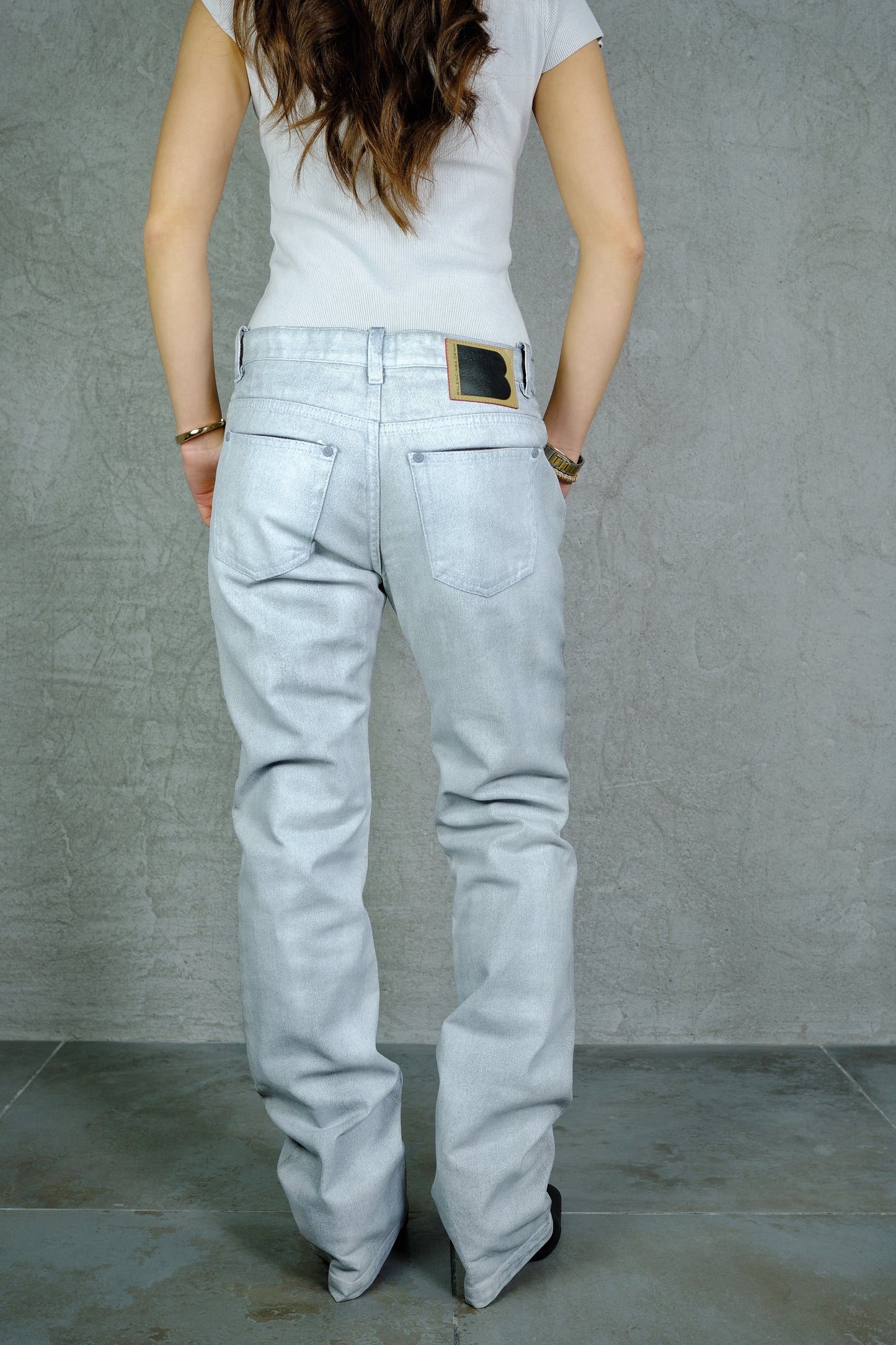 Balenciaga.Denim Waxed Jeans – Demna Era