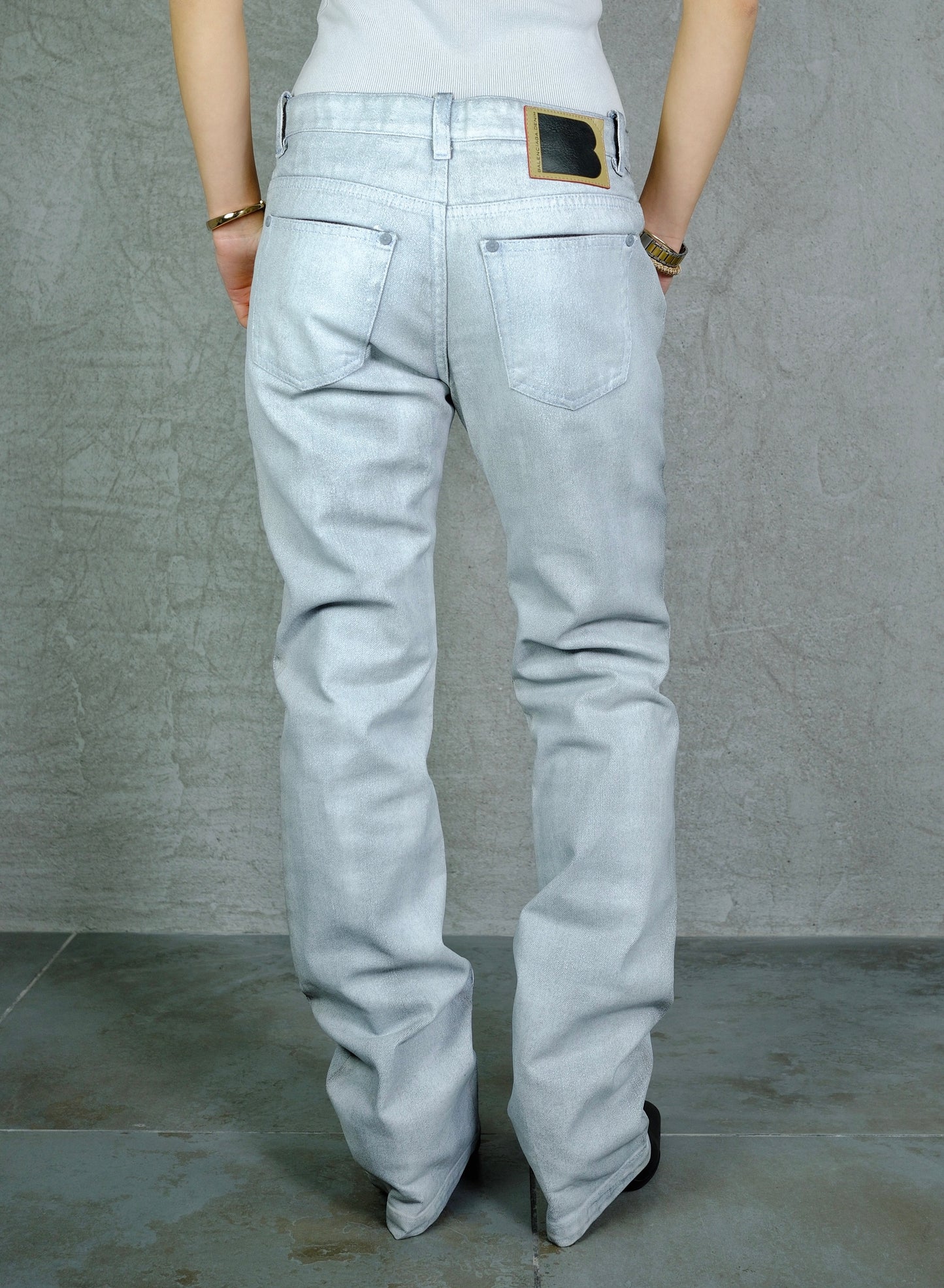 Balenciaga.Denim Waxed Jeans – Demna Era