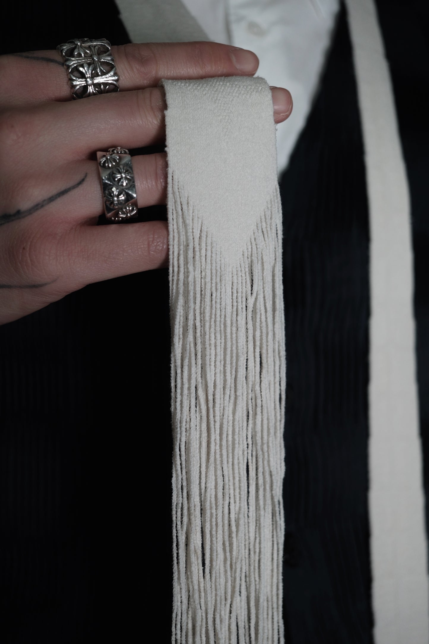 Issey Miyake fringed tie