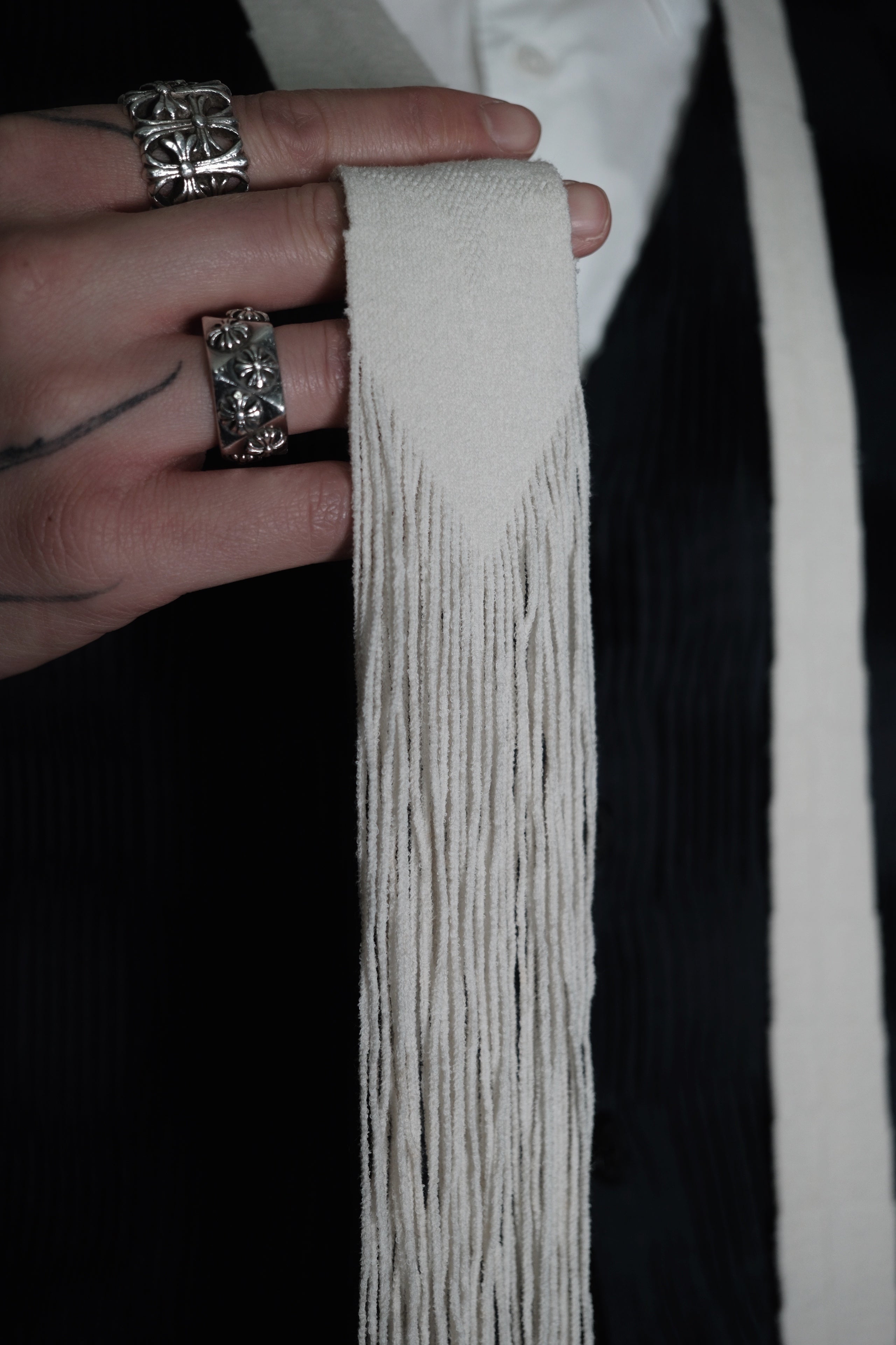 Issey Miyake fringed tie