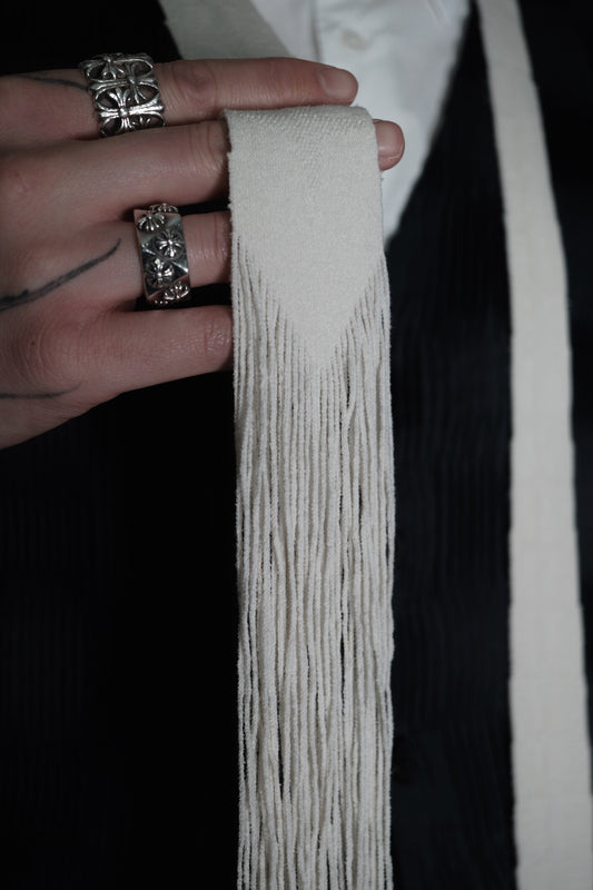 Issey Miyake fringed tie