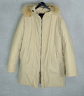 Prada 1990s Beige Down Parka with Fur-Trimmed Hood