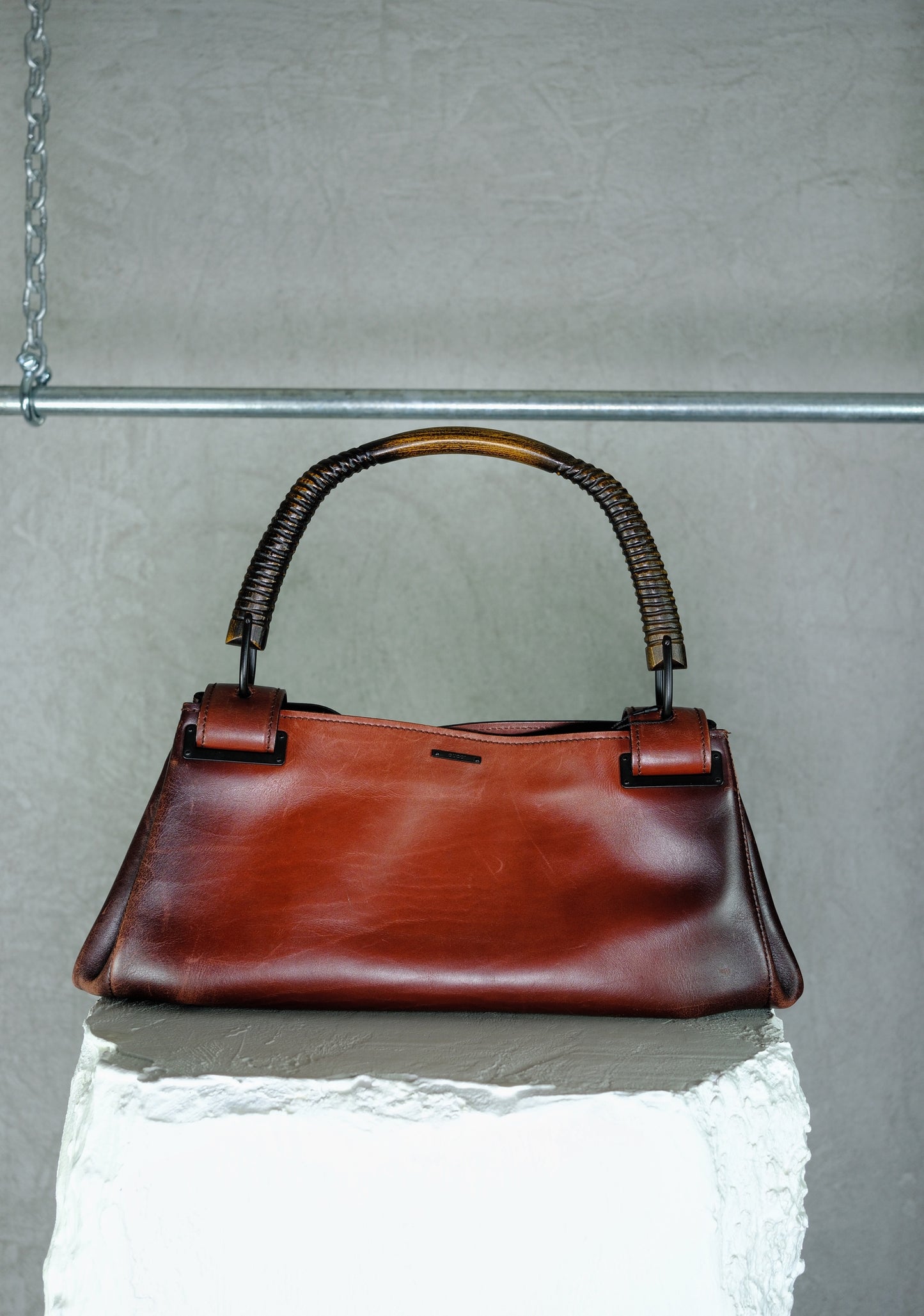 Gucci Structured Oxblood Leather Handbag – Tom Ford Era (circa 1998–2003)