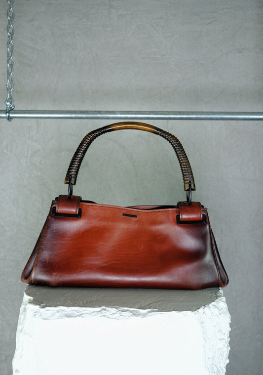 Gucci Structured Oxblood Leather Handbag – Tom Ford Era (circa 1998–2003)
