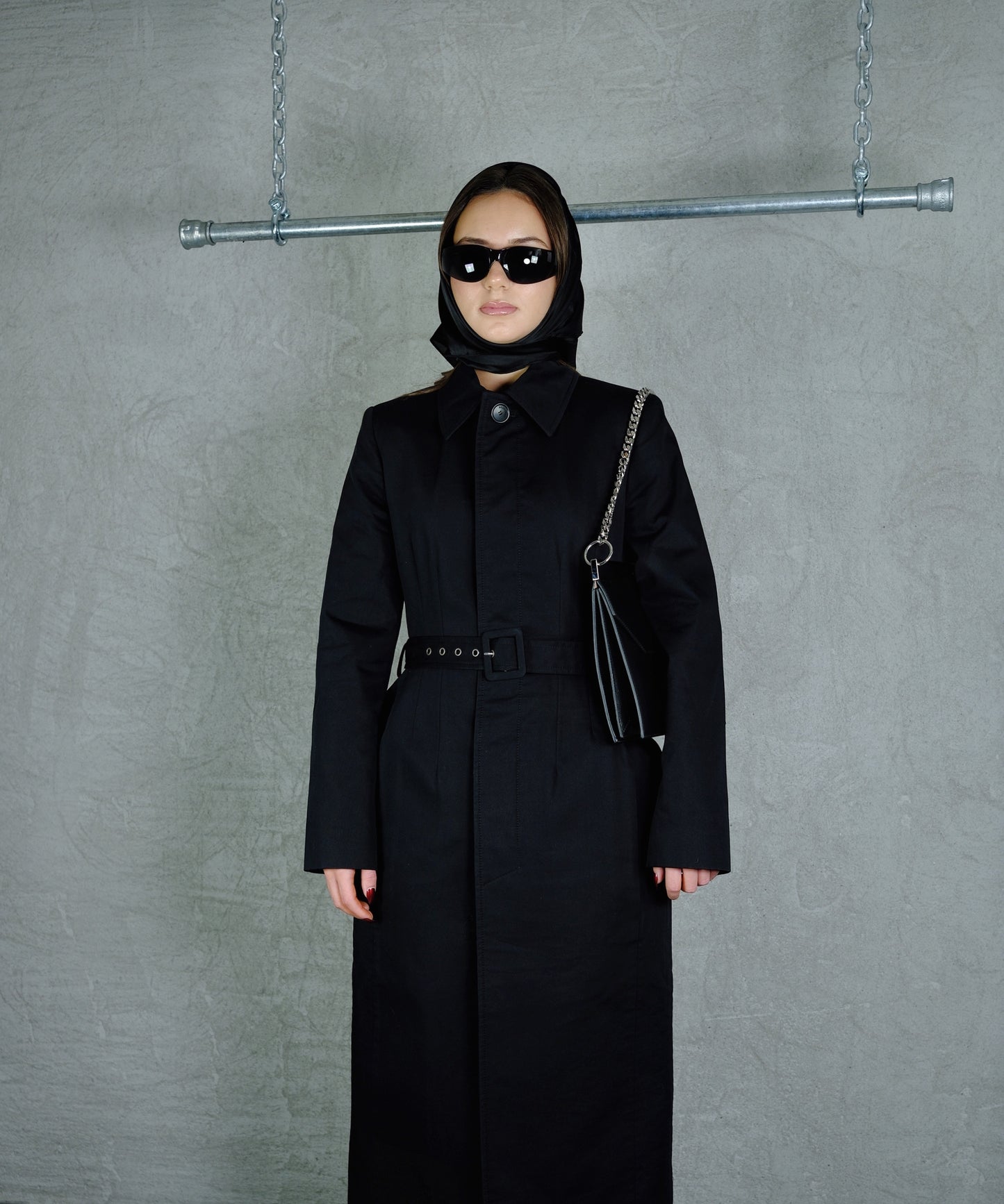 BALENCIAGA Black Belted Coat
