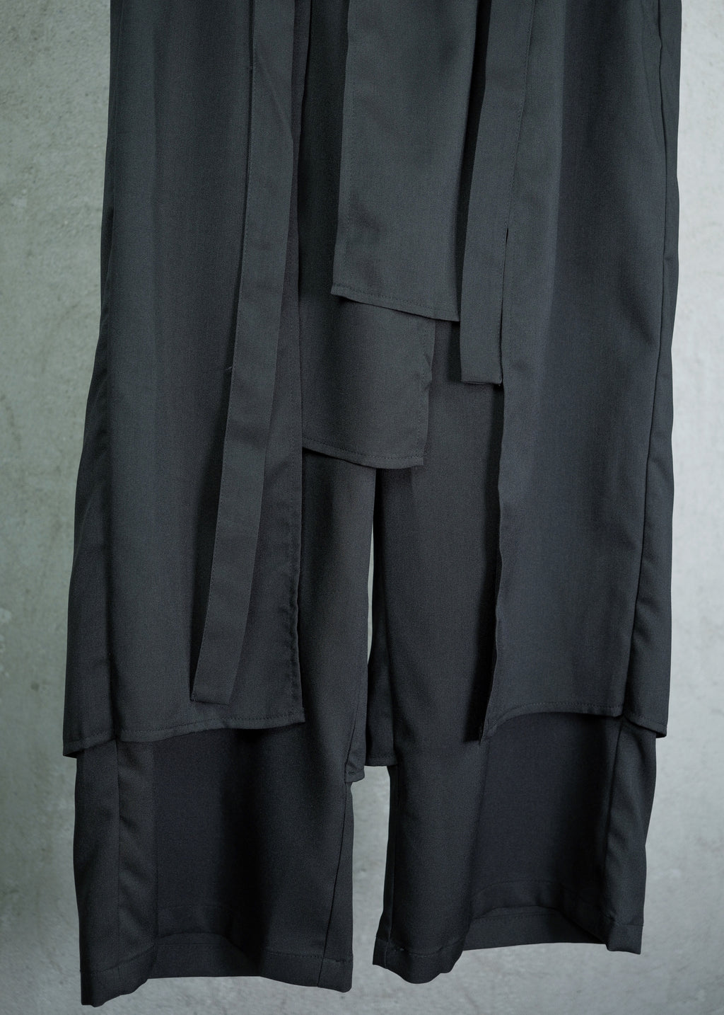 Layered Asymmetric Wide-Leg Trousers