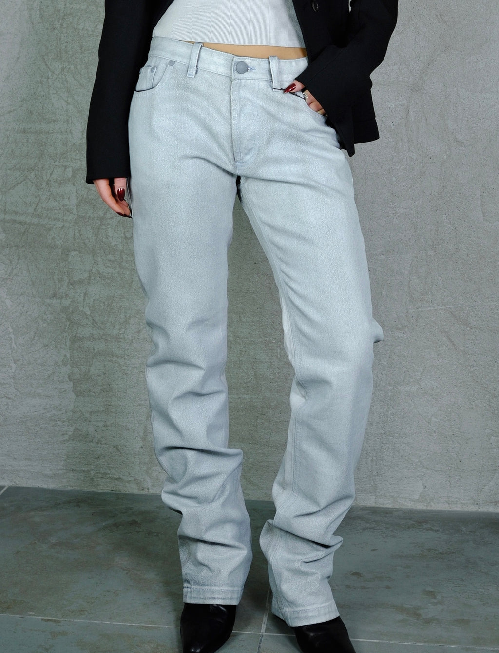 Balenciaga.Denim Waxed Jeans – Demna Era
