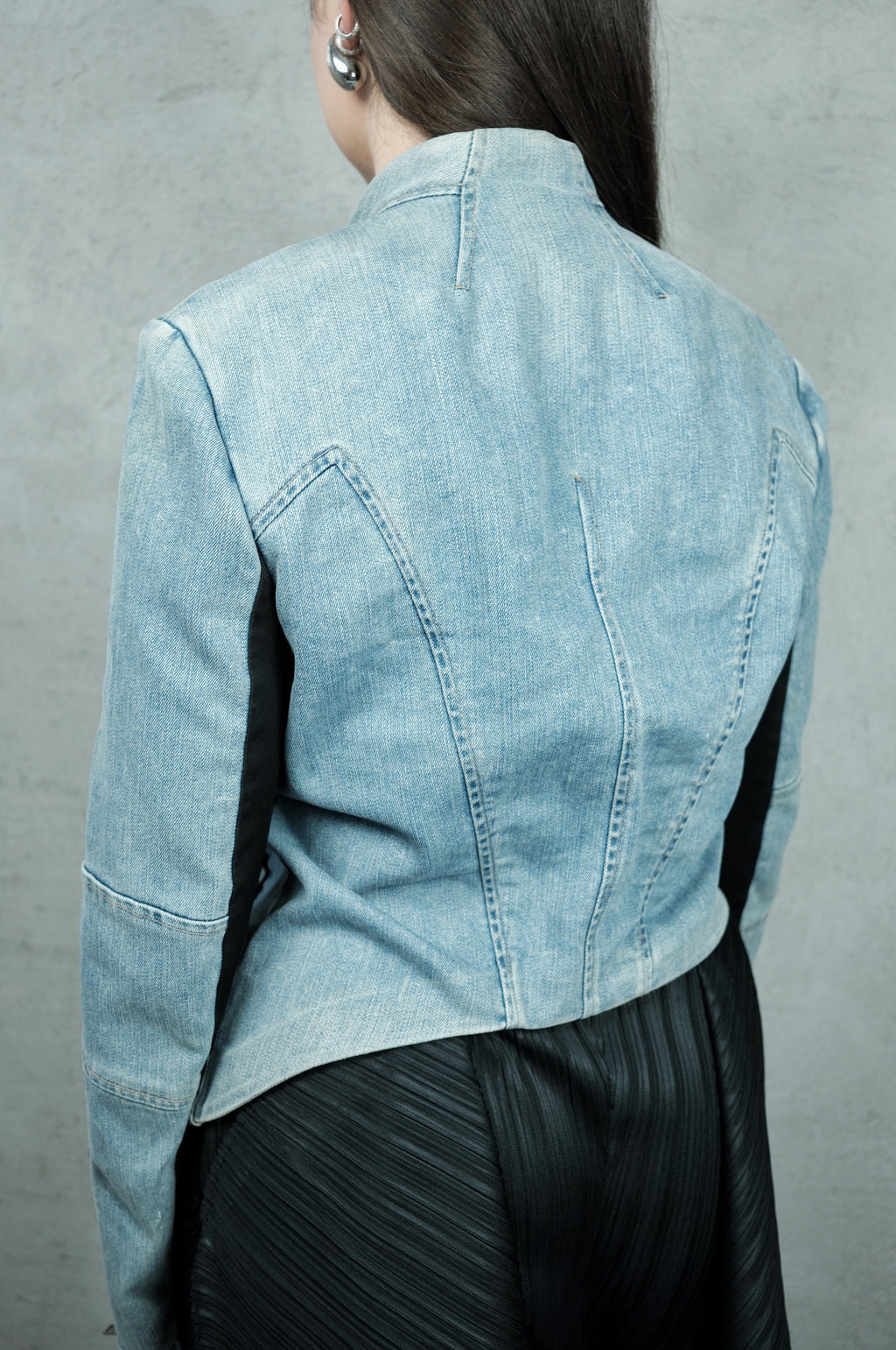 Helmut Lang Double-Zipped Asymmetrical Denim Jacket