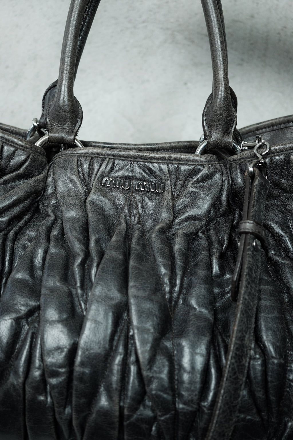 Miu Miu Matelassé Leather Tote Bag