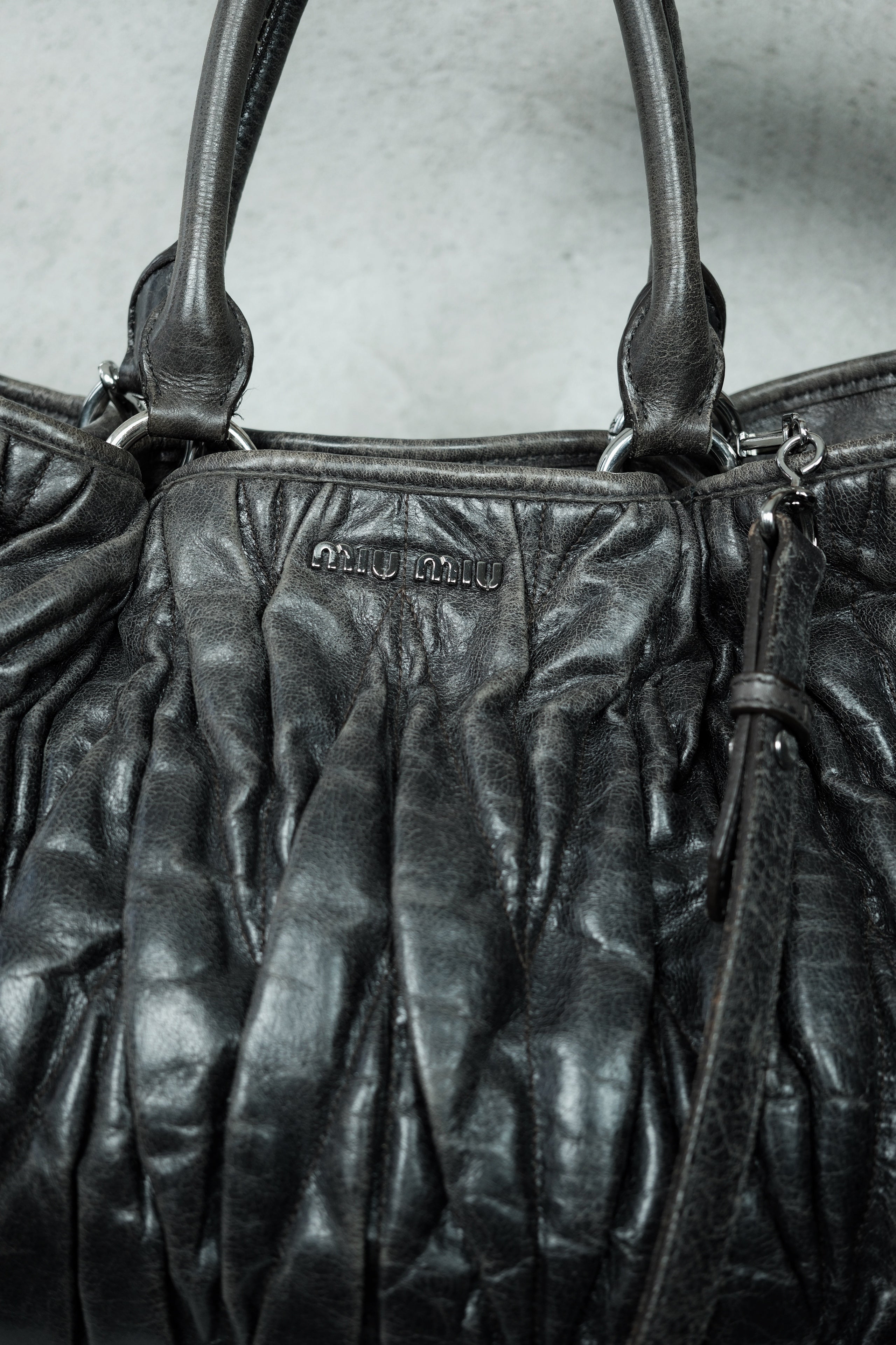 Miu Miu Matelassé Leather Tote Bag