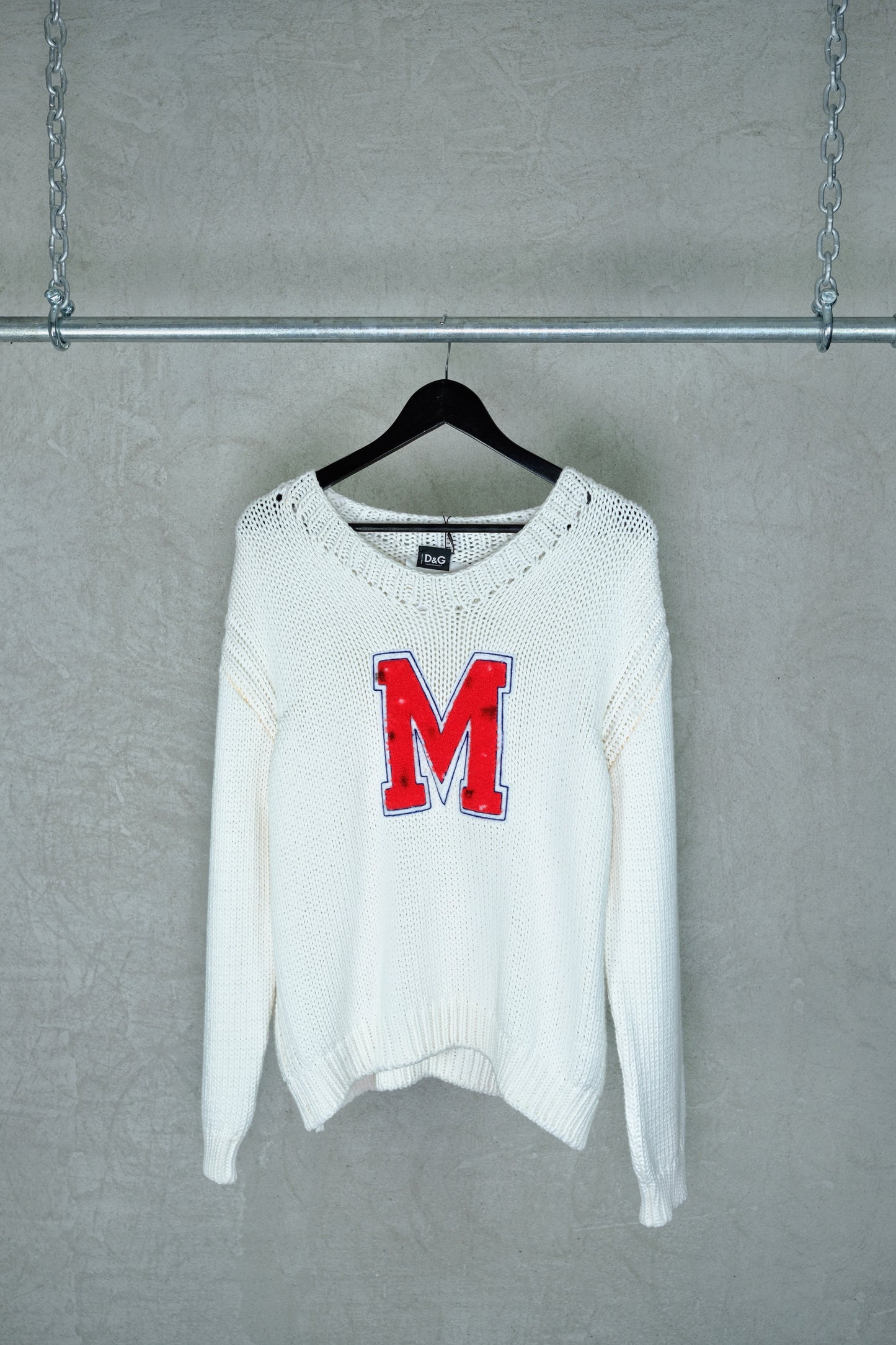 D&G by Dolce & Gabbana 2001 “M Varsity” Knit Sweater