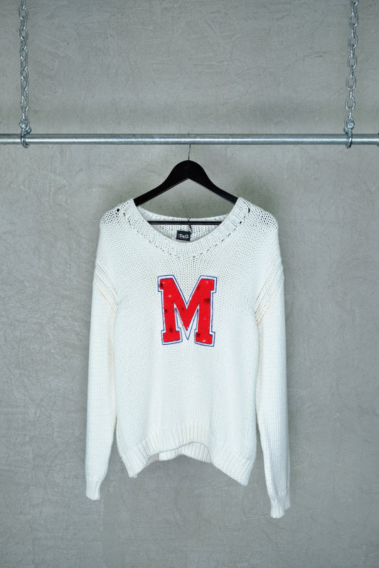 D&G by Dolce & Gabbana 2001 “M Varsity” Knit Sweater